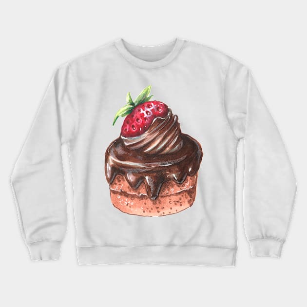 Chocolate Strawberry Cake Crewneck Sweatshirt by illustreline